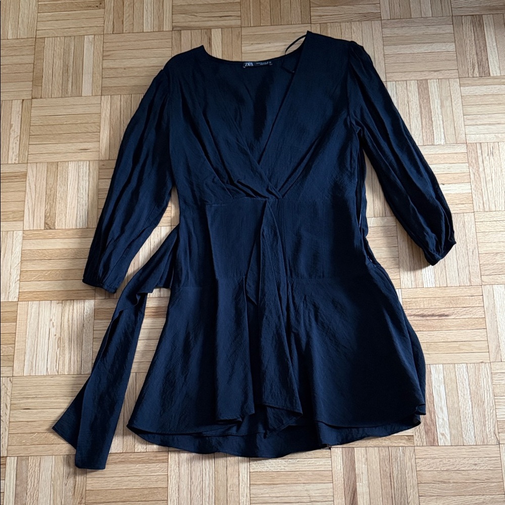 Zara Black Wrap Blouse